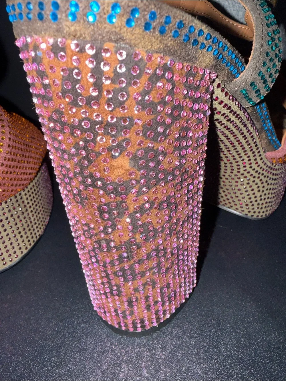 NWOT Kurt Geiger Kensington Platform Heels Leopard Crystal Eagle Sz 8.5/39